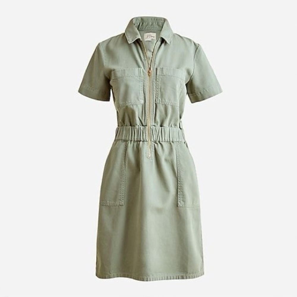 J. Crew Zip-Front Chino Dress